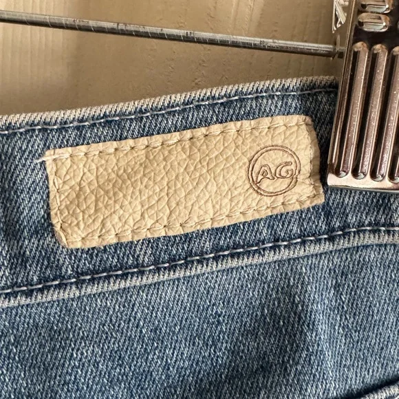 AG Adriano Goldschmied Women's Distressed Blue Jeans - Picture 3 of 8